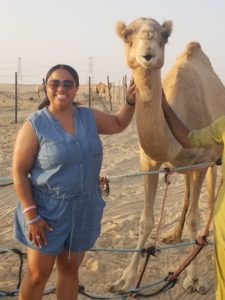 Chrystal Walker with camel