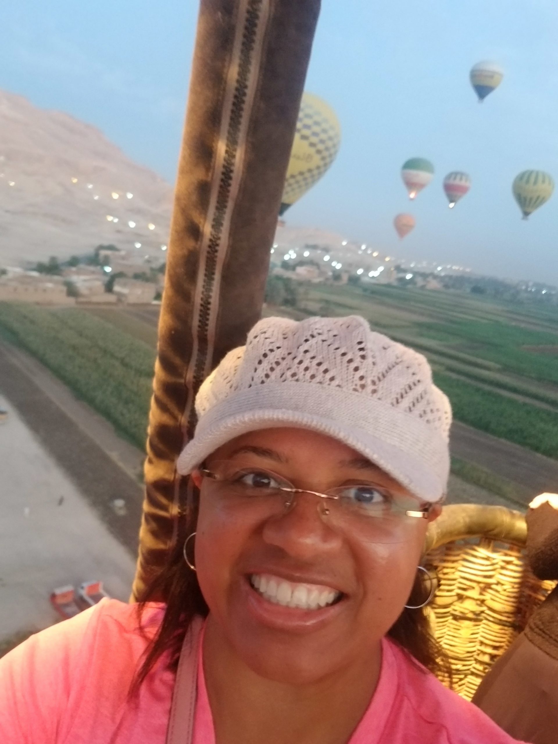 Chrystal Walker in hot air balloon